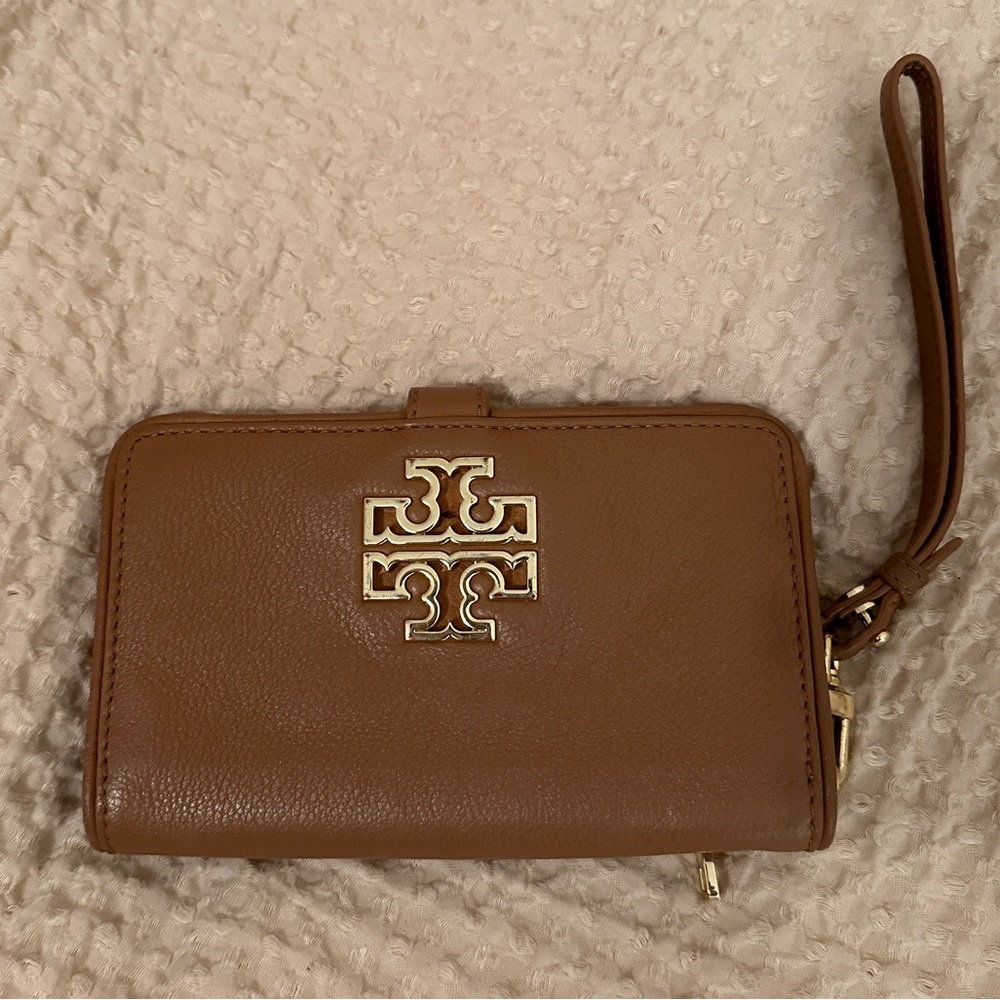 Tory Burch Brown Leather Wristlet